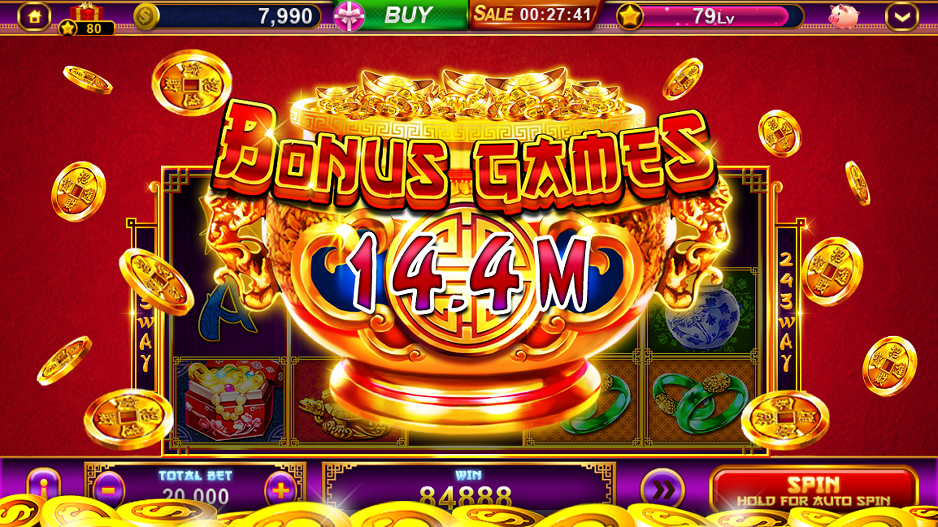 Casino Plus app interface showing the main game lobby.